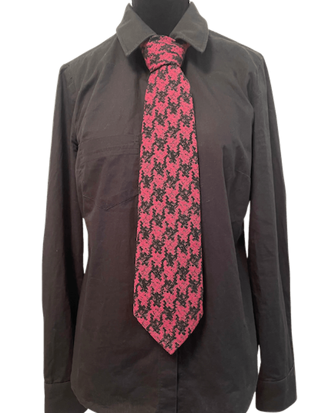 Cravate motif Jacquard rouge et noir