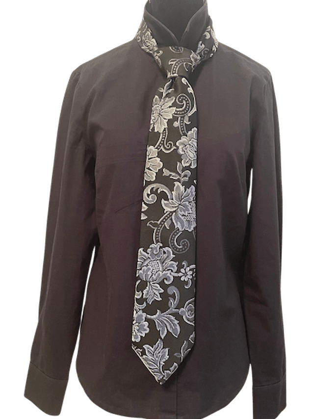 Cravate homme noir et blanc motif Jacquard 100% polyester 145 cm