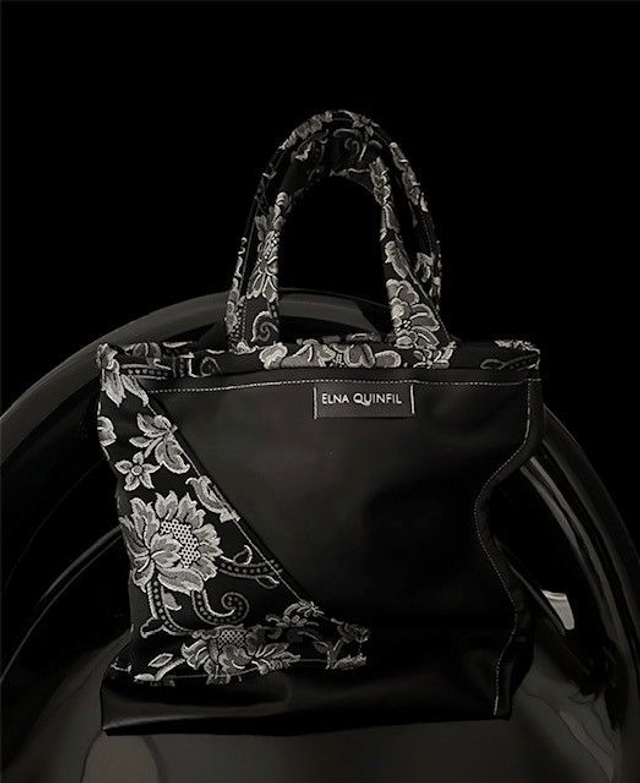 Sac à main "Elna QUINFIL" noir plat semi rigide côté arrondi