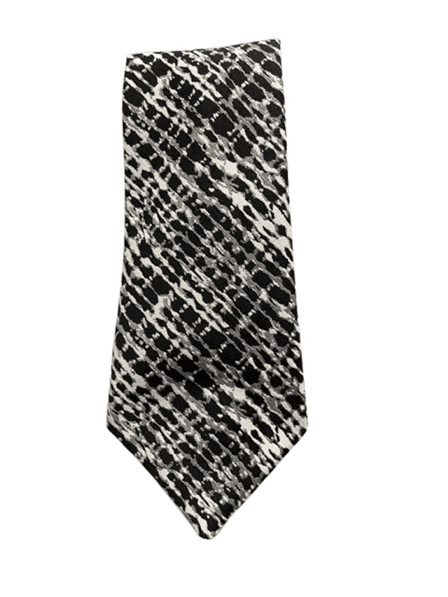 Cravate souple homme motif Jacquard noir &amp; blanc 